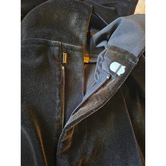 Alice + Olivia Black Velvet High Waisted Paperbag Bow Belt Pants size 4 - Picture 7 of 9